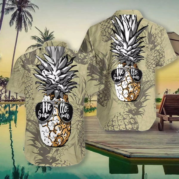 Pineapple Hello Summer Hawaiian Shirt