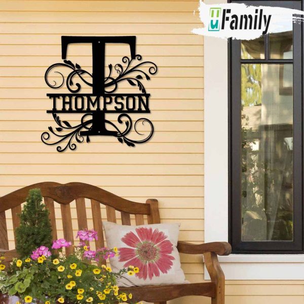 Thomas Family Monogram Metal Sign, Family Name Sign