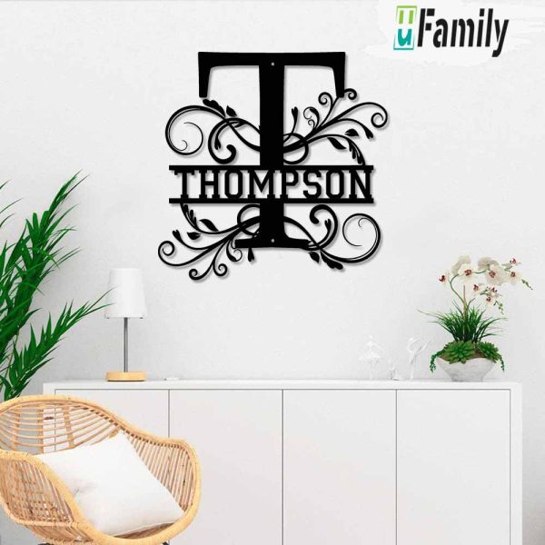 Thomas Family Monogram Metal Sign, Family Name Sign