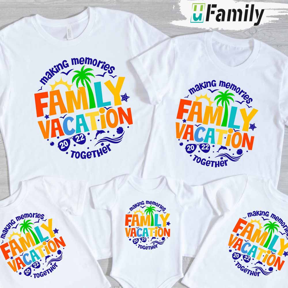 Family Vacation 2023 Custom Name T-Shirt, Making Memories Together Family