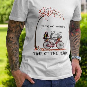 Jack Skeleton And Sally On Bicycle Shirt 1