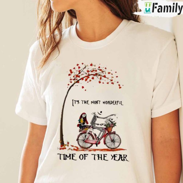 Jack Skeleton And Sally On Bicycle Shirt