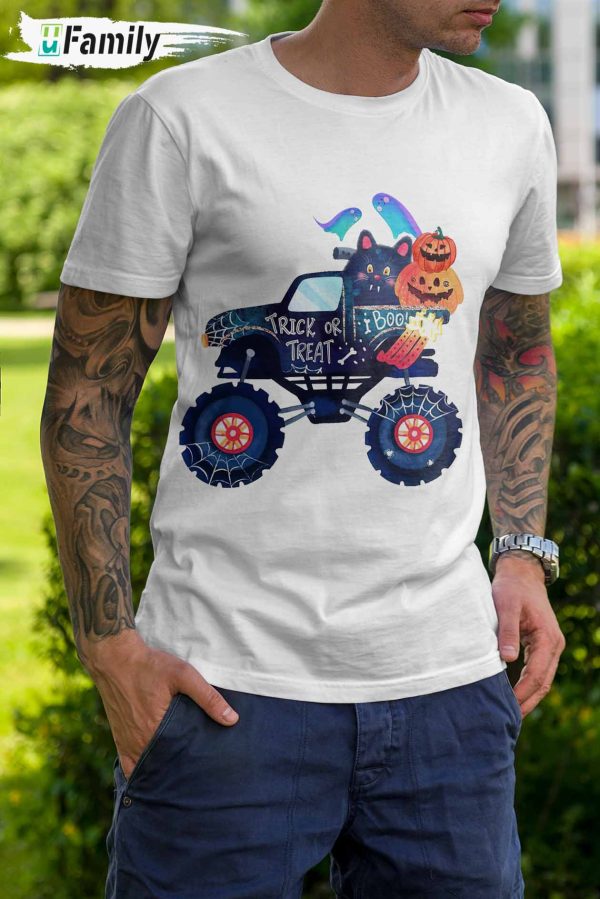 Trick or treat monster truck Shirt, Halloween gift for kid