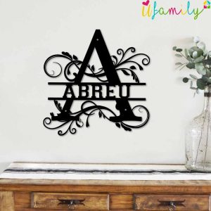 Aberu Family Monogram Metal Sign Family Name Signs 2 1