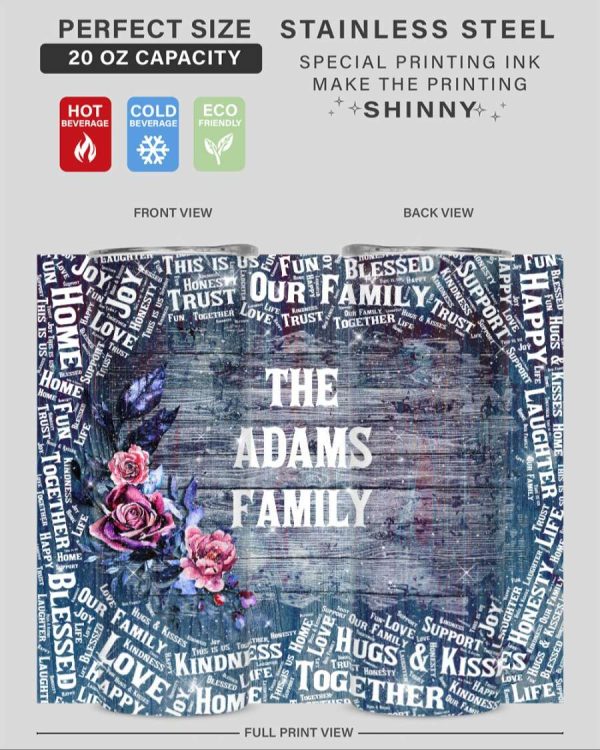 Adams Family Glitter Tumbler