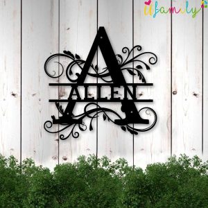 Allen Family Monogram Metal Sign Family Name Signs 2