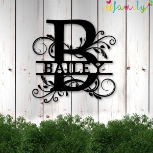 Bailey Family Monogram Metal Sign Family Name Signs 5