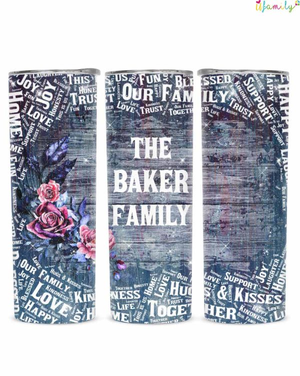 Baker Family Glitter Tumbler, Baker Family Gift
