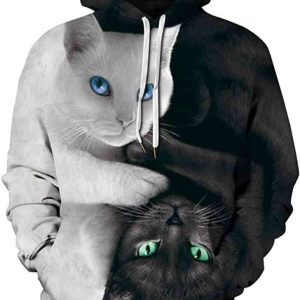 Black Cat And White Cat 3D Hoodie
