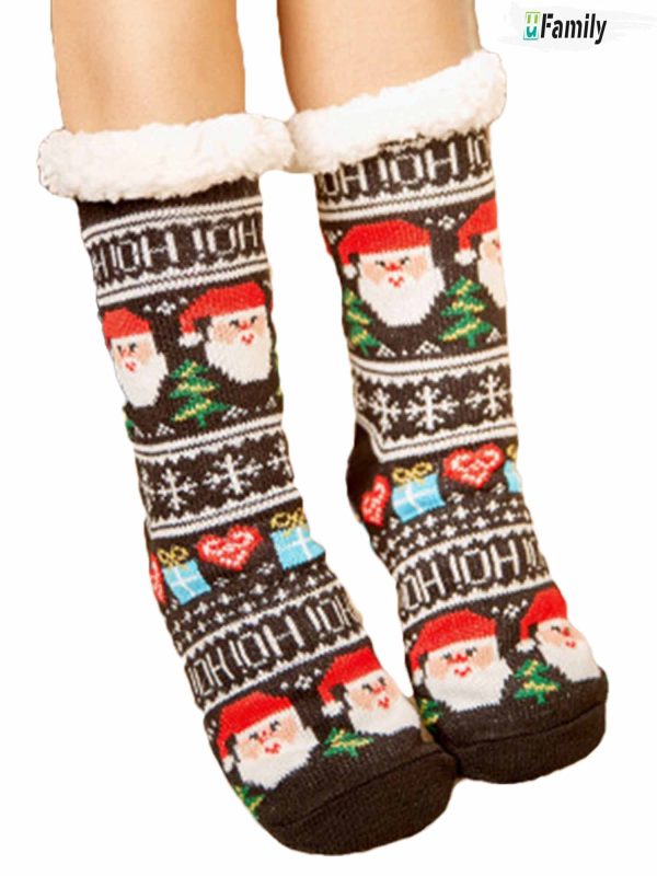 Black Santa Claus Christmas Gift Socks
