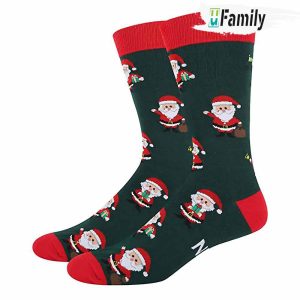 Black Santa Funny Gift Socks