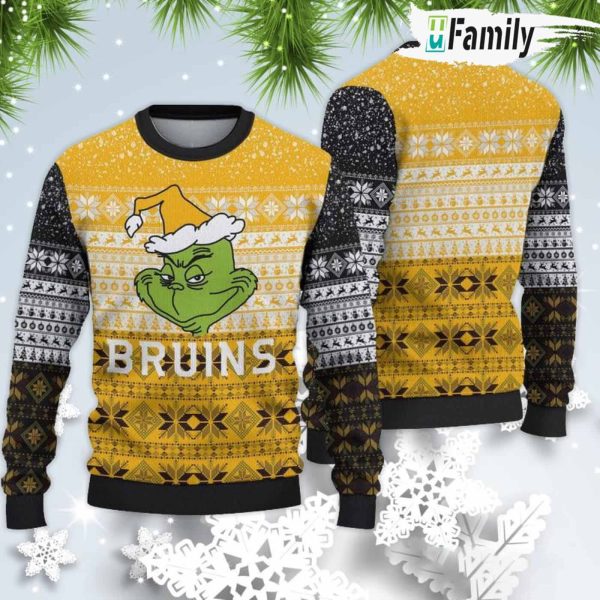 Boston Bruins Grinch Ugly Christmas Sweater
