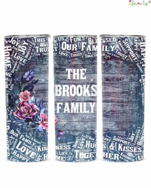 Brooks Family Glitter Tumbler, Brooks Family Gift