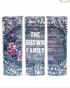 Brown Family Glitter Tumbler 2