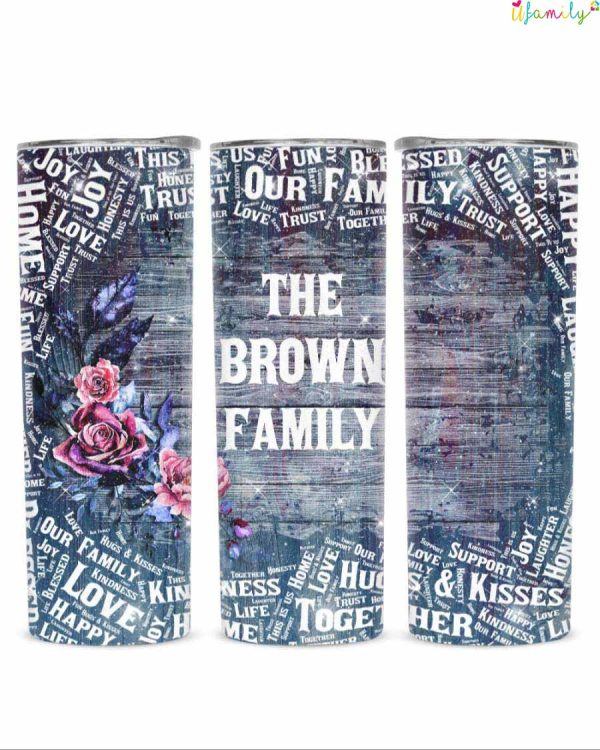 Brown Family Glitter Tumbler