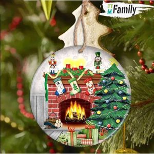 Christmas Family Fireplace Home Ornament