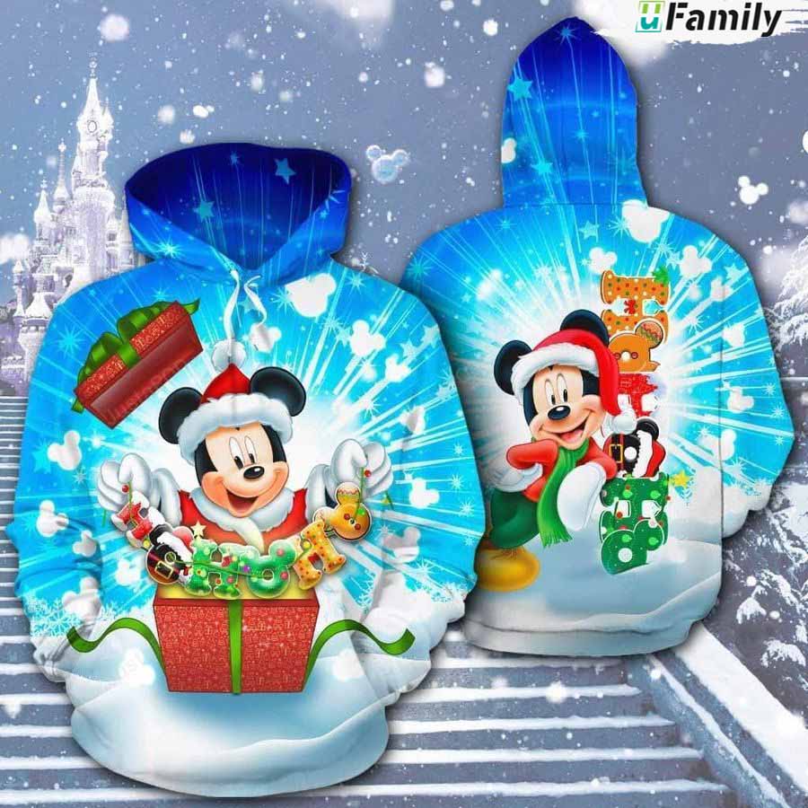 Christmas Mickey Mouse Disney 3D Hoodie