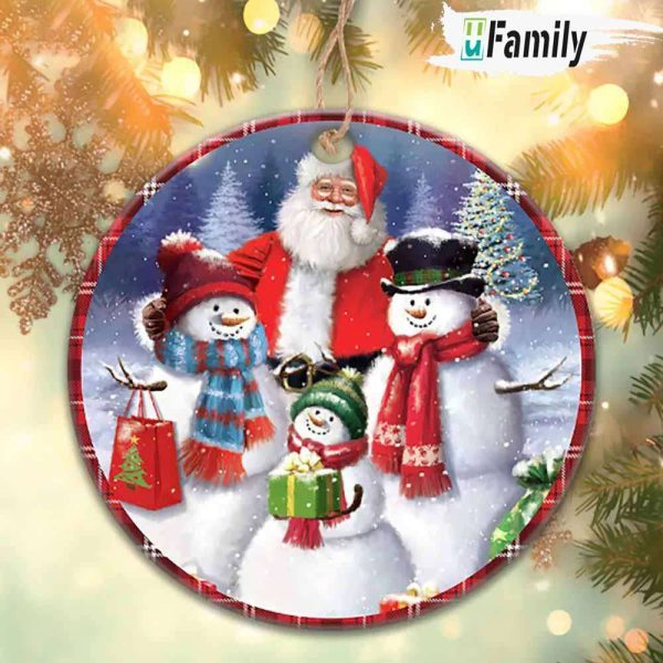Christmas Santa Clause Snowman Family Ornament