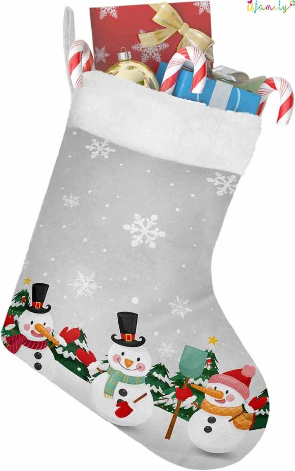 Christmas Snowmans With Gifts Christmas Stocking