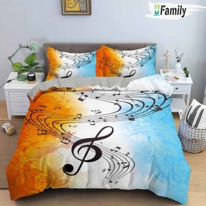 Colorful Music Print Bedding Set