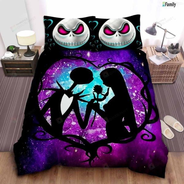 Couple Jack And Sally Bedding Set, The Nightmare Before Christmas Movie Gift
