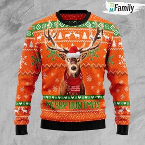 Deer Merry Huntmas Hunting Ugly Christmas Sweater