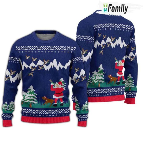 Duck Hunter Santa Ugly Christmas Sweater