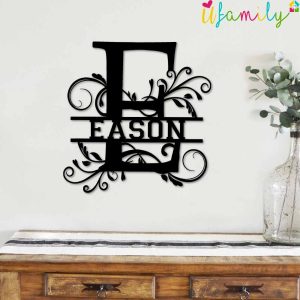 Eason Family Monogram Metal Sign Family Name Signs 2
