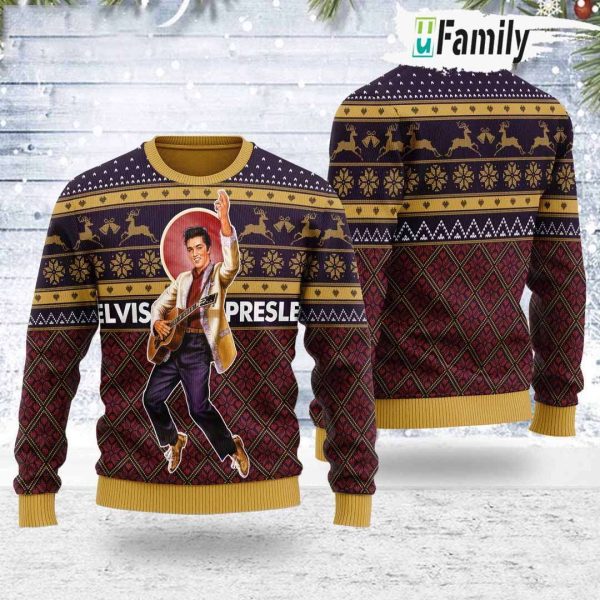 Elvis Presley Christmas Ugly Sweater