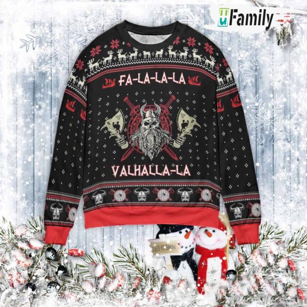 Falalala Valhallala Viking  Ugly Christmas Sweater