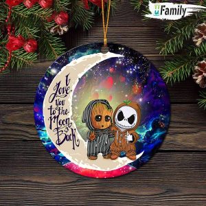 Groot And Jack Love You To The Moon Galaxy Ornament