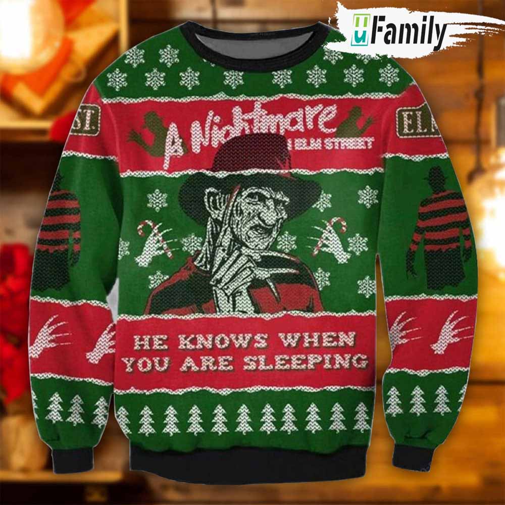 He Knows When You Are Sleeping Ugly Christmas Sweater