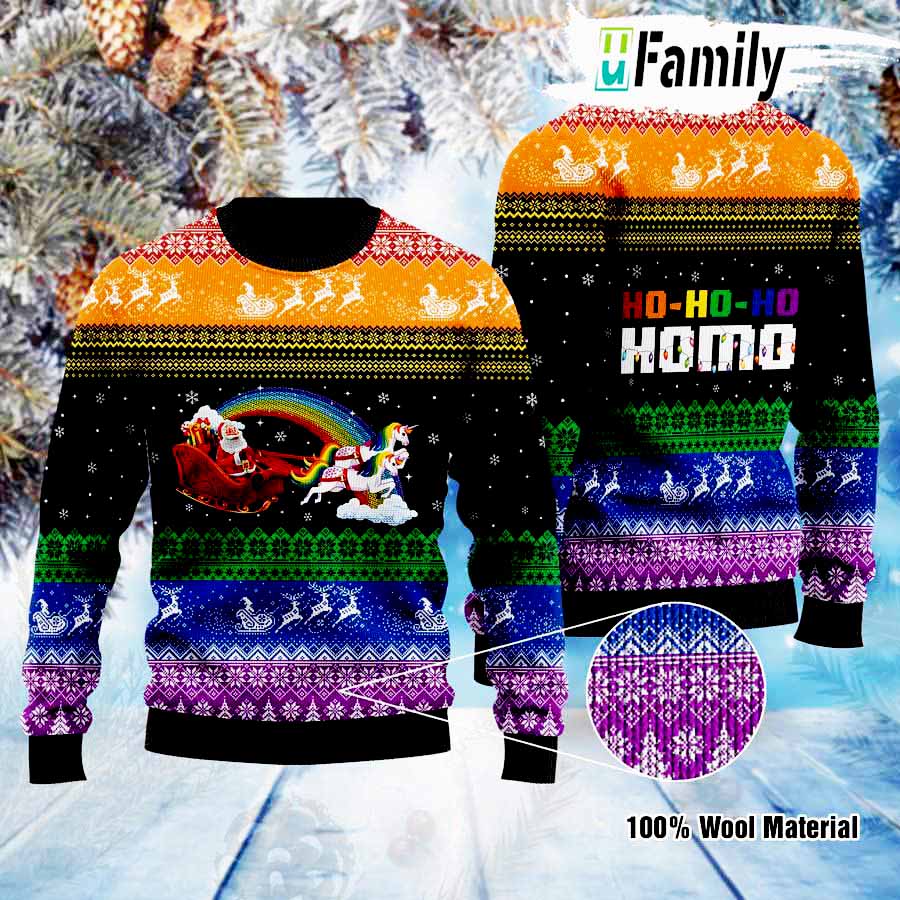 Ho Ho Ho Homo Ugly Christmas Sweater