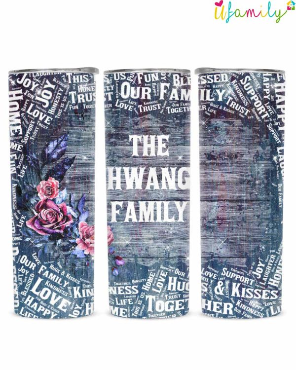 Hwang Family Glitter Tumbler, Hwang Family Gift