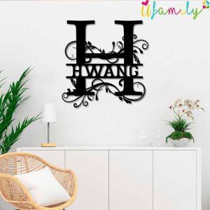 Hwang Family Monogram Metal Sign Family Name Signs 5