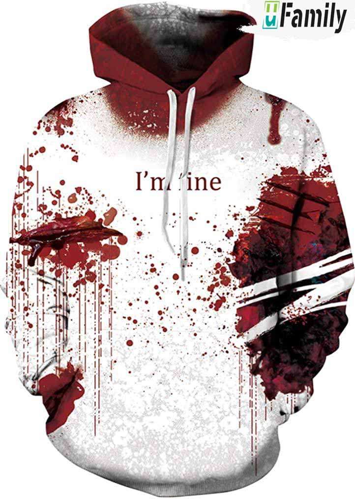 I s m Fine Blood 3D hoodie