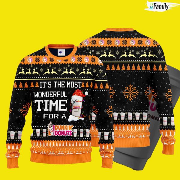 It s The Most Wonderful Time For A Dunkin Donuts Ugly Christmas Sweater