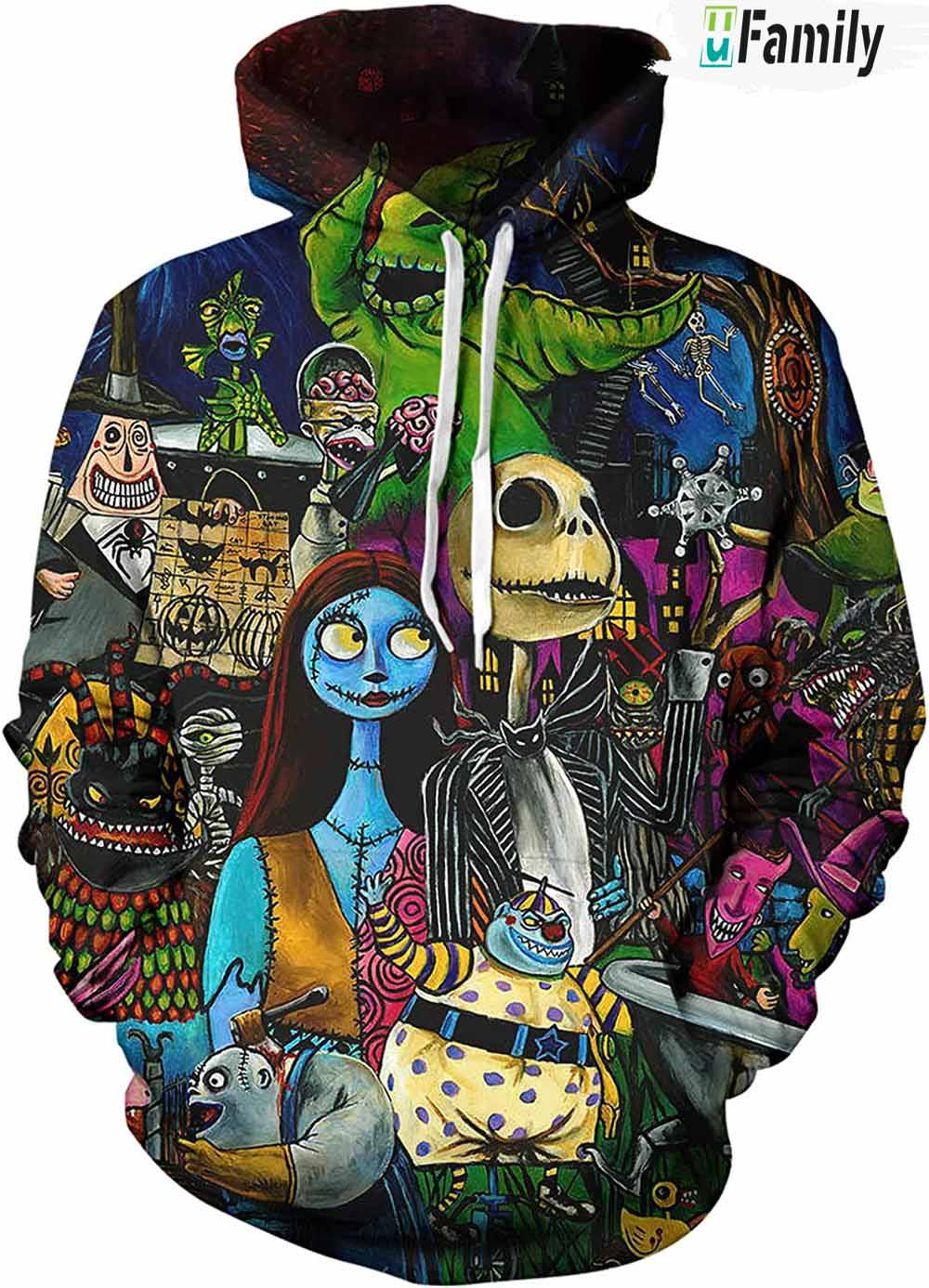 Jack And Sally Novelty 3D Hoodie