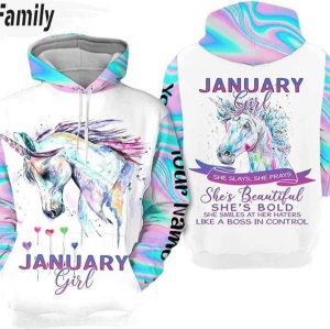 January Girl Unicorn 3D Hoodie