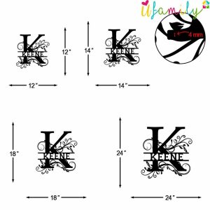 Keene Family Monogram Metal Sign Family Name Signs 1