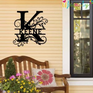 Keene Family Monogram Metal Sign Family Name Signs 4