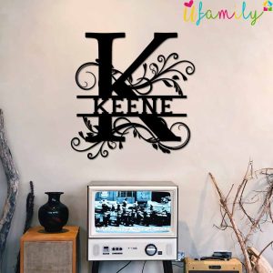 Keene Family Monogram Metal Sign Family Name Signs 6