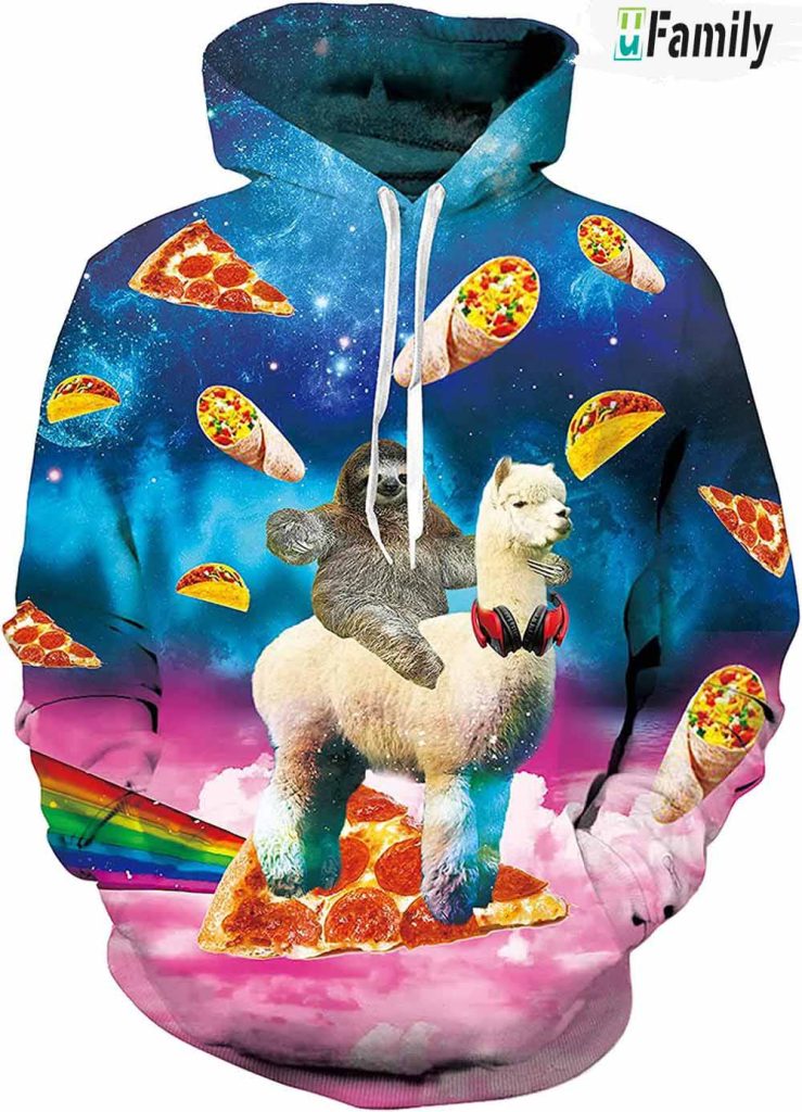 Lazy And Sheep Beyond The Pizza Galaxy 3D Hoodie