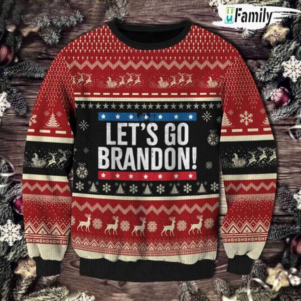 Let s Go Brandon Ugly Sweater Merry Xmas