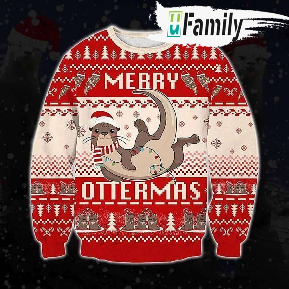 Merry Ottermas Ugly Christmas Sweater