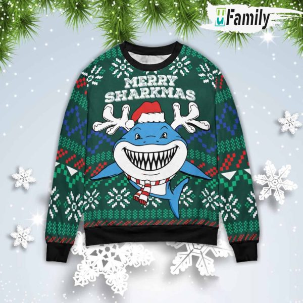 Merry Sharkmas Christmas Sweater