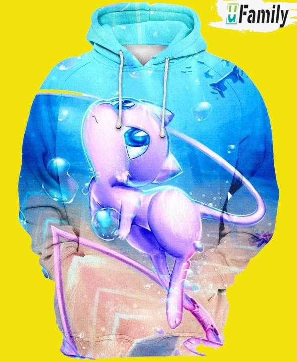 Mew With Bubbles 3D Hoodie