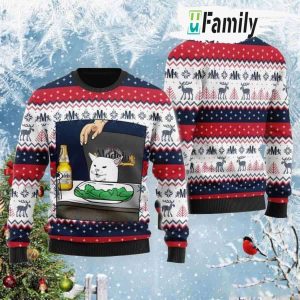 Modelo Beer Cat Christmas Ugly Sweater