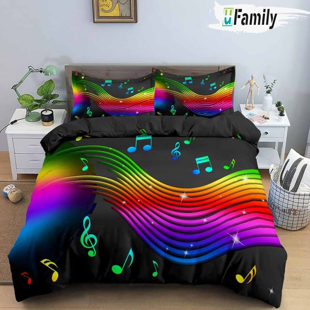 Music And Colorful Melodies Bedding Set