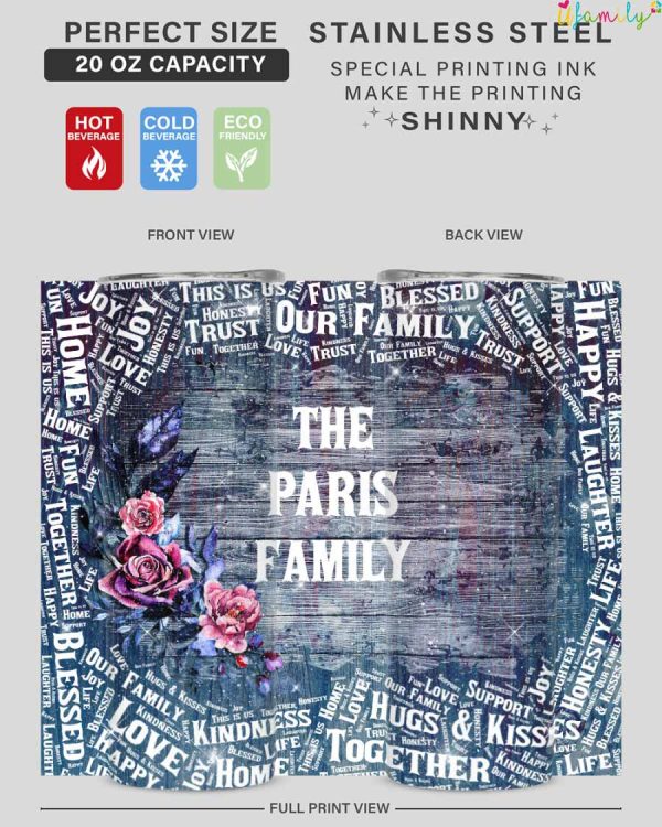 Paris Family Glitter Tumbler, Paris Family Gift